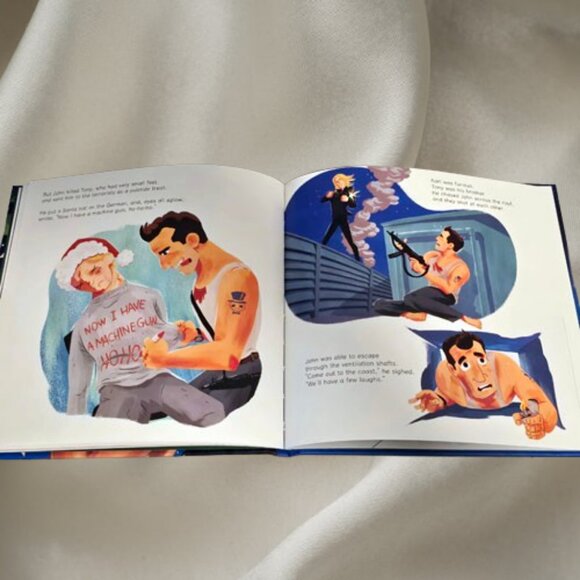 Die Hard Christmas Illustrated Holiday Classic Bruce Willis Cult Favorite Parody - Picture 3 of 9